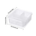 Refrigerator Storage Box 4 Grid Food Vegetable Fruit Storage Box Fridge Organizer Drain Basket Meat Onion Ginger Clear Crisper.