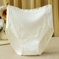 M-4XL Larger Size Women High-Waist Cotton Underwear Breathable Seamless Lace Trim Comfortable Panties.