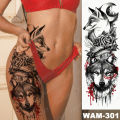 Lobo Fox Wolf Jaguar y Crotch Thigh Leg Waist Large Men Women Tatu Transfer Tattoo Semi Permanent Tattoo Sleeve Gomette Tato. 
