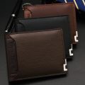 New Men's Wallet Short Versatile Fashion Casual Business Wallet and Men's Card Bag Wallet Coin Bag Black Purse Wallets for Men. 