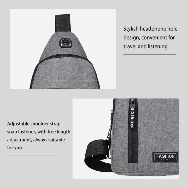 USB charging port Waterproof Shoulder Bag Versatile Lightweight USB Charging Port Shoulder Bag Multipurpose Waterproof Multipurpose Messenger Bag for Outdoor activities Business travelers College