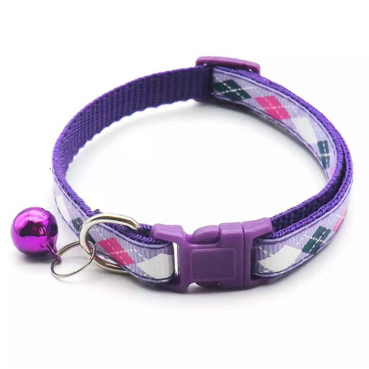 Adjustable Pet Cat Collar with Bell Poppy Neck Strap Soft for