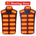 21 Areas Heated Vest Men Jacket Heated Winter Womens Electric USB Heater Tactical Jacket Man Thermal Vest Body Warmer Coat.