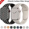 Carbon Fiber Silicone Strap For Apple Watch Band 49mm 45mm 44mm 41mm 40mm Bracelet Wristband Belt iWatch 9 8 7 6 5 4 SE Ultra 2. 