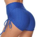 Woman Fitness Yoga Shorts Gym Workout Athletic Breathable Yoga Leggings Shorts with Bandage Solid Sport Hotpants. 
