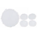 Individual Silicone Resin Molds, 1 Pcs Large Resin Tray Mold + 4 Pcs Coaster Molds, Tray Molds, Tray and Coaster Epoxy Molds Set.