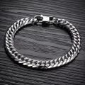 Athleisure - Avant Grade - Superb Quality - Silver Stainless Steel Bracelet for Men - Trend and Needful - Understated Sophistication. 
