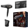 Kemey KM-2376/2378 1000W/3000W (2 in 1) Powerful Professional Heavy Duty Hair Dryer Black. 