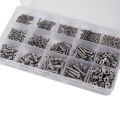 480Pcs on Head 12 Sizes Screw And Nuts Kit,M2 M3 M4 Steel orted Hex Socket Head Cap Bolts Screws Nuts ortment Set Kit.