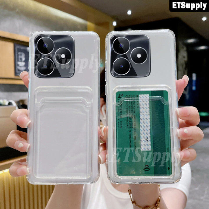 Wallet Phone Case for Realme Note 50 Liquid Silicone Protection Soft Shell Transparnet Cover for Realme Note 50 Card Case Convenient