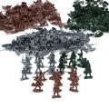 100Pcs/set Military Toy 12Poses Plastic Soldiers Army Men Figures Aircraft Tanks Turret Children Boy Gift Silver Green Brown. 
