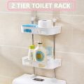 Multi function Bathroom free punching multi layer washing rack, toilet shelf, nail free wall hanging storage rack.