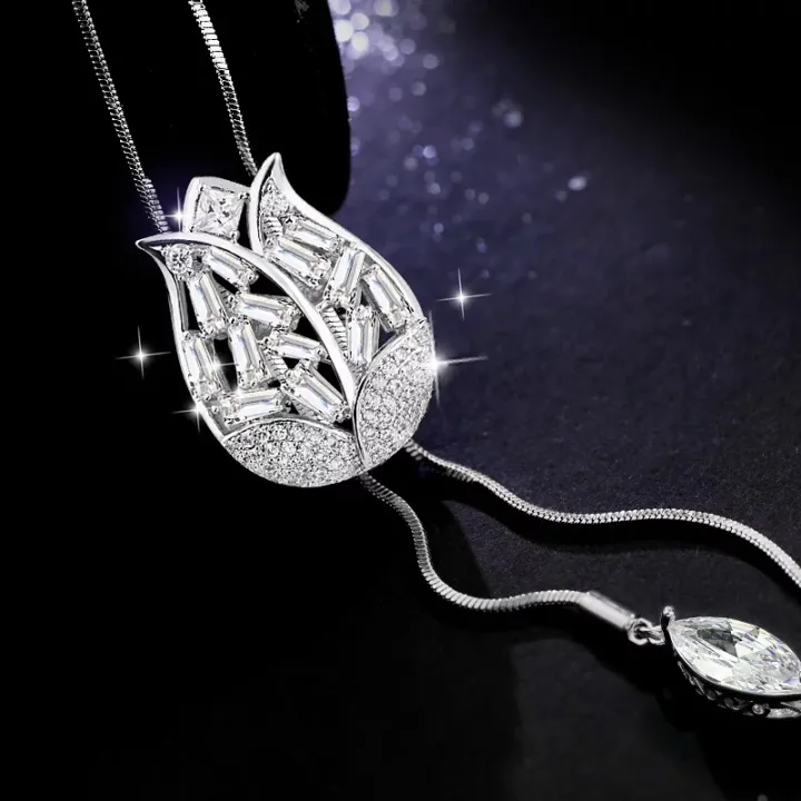 Fashion%20Unique%20Hollow%20Crystal%20Blue%20Shampee%20Tulip%20Pendant%20Sweater%20Necklace%20Silver%20Color%20Chain%20Long%20Necklace%20for%20Women%20-%20Image%203