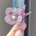 Chinese style cloth flower embroidery bird brooch pearl rhinestone corsage pearl clothing accessories brooch. 