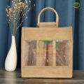 Wine/Bottle Bag - Triple Part with Transparent Chamber by Jute. 