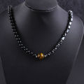 [ New ] Irregular with Personality Haematite Beaded Men's Necklace Simple 10mm Natural Tiger Eye Necklace Men. 