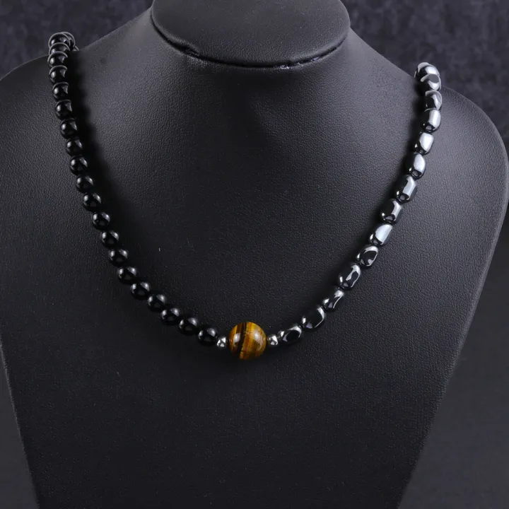 %5B%20New%20%5D%20Irregular%20with%20Personality%20Haematite%20Beaded%20Men's%20Necklace%20Simple%2010mm%20Natural%20Tiger%20Eye%20Necklace%20Men%20-%20Image%203