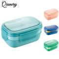 Qiunery Student Bento Lunch Box With Cutlery 1900ml Large Capacity Microwave Freezer Dishwasher Safe Leak-Proof Food Box.