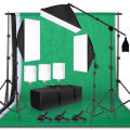 Photography Background Frame Support Softbox Lighting Kit Photo Studio Equipment Accessories With 3Pcs Backdrop And Tripod Stand.