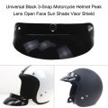 Motorcycle Helmet Retro Sun Visor Universal Black 3-Snap Motorcycle Sun Shade Visor Shield High Quality Car Accessories. 