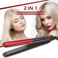【The Edge of Beauty】Ubeator - 2.3CM Panel 2 In 1 LCD Screen Display Hair Straightener Iron Wave Straightening Tool-664-Red.
