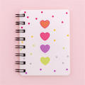 Side Flip Coil Notebook Love Heart Cute Portable Loose-leaf Notepad Student Stationery Small Flower Design Mini Notebook for -taking Personal Journal School Supplies Office Stationery Gift Item.