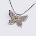 Colorful Gradient Butterfly Pendant Necklace Light Luxury Simple Clavicle Chain JIJIN. 