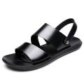 Summer Beach Shoes Mens Sandals  Leather Brown Black Sandals for Men Outdoor Casual Shoes Flats Shoes Men Sandals Slipper. 