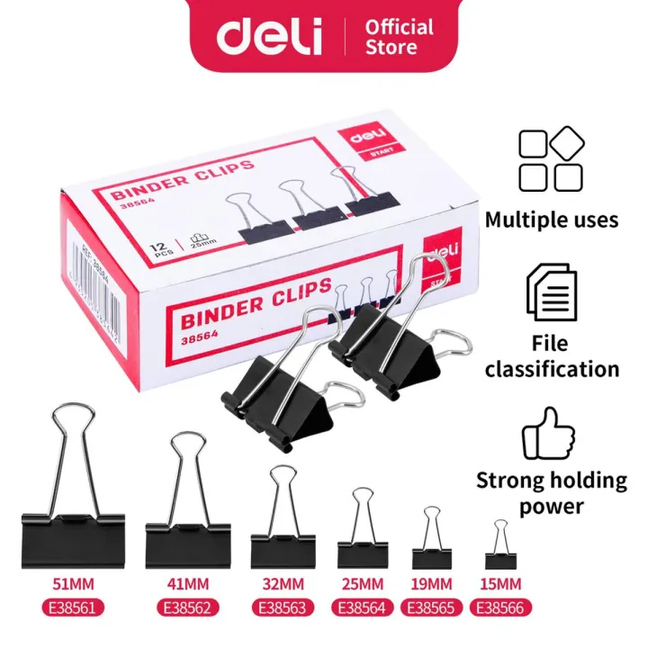 Deli%09EZ66%20Effortless%20Binder%20Clip%2015MM%20-%20Image%202