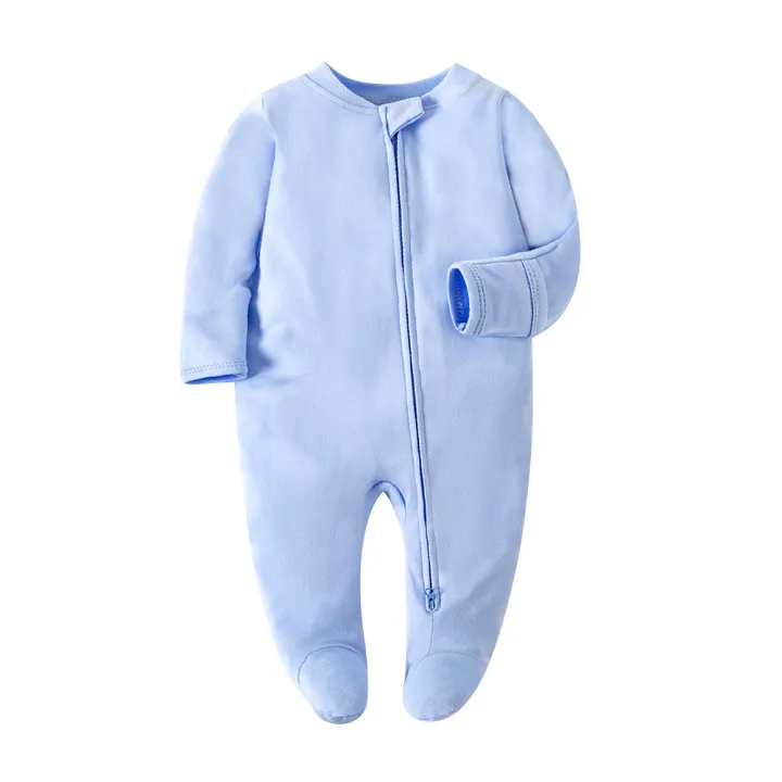 Baby%20with%20double%20zipper%20head%20cotton%20home%20baby%20clothing%20children's%20jumpsuit%20pamas%20summer%20-%20Image%203