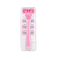 Pink Women 6 Layer Shaving Razor Face Razors for Female Sharp and Skin Friendly Designed for Armpit and Pubic Hair Women Razor with 3 Replacement Razor Blades.