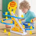 Electric Small Ducks Climbing Toys DIY Ducks Chasing Race Track Game Set with Lights Music Roller Coaster Toy for Kids Gift. 