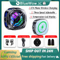 【Good-Love Store】（NEW）BlueWow X76Pro Latest Wireless Charging Semiconductor Mobile Phone Radiator With Three Adjustable Speeds Digital Temperature Display Magnetic Suction and Back Clip Dual Fixation Mobile Phone Radiator. 