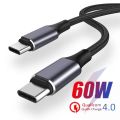 CASIFY G1 60W Type C To Type C Cable Super Fast USB C To USB C Fast Charging Cable Nylon Braided USB C Cable Support 5A 1 M.