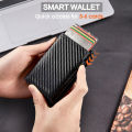 Carbon fiber soft men's anti infringement high-end feel wallet leather.