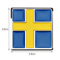 【DATA FROG Global MALL】Matel Swedish Flag Insignia Car Sticker 3D Exterior Decoration For Volvo S60 XC40 V60 V90 Side Door Trunk Car Tuning.