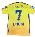 CSK Chennai Super Kings Jersey 2024 With Dhoni 7 Fonts Premium Quality Short Sleeves Honeycomb Fabric. 