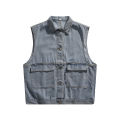 Men'S Loose Denim Vest Jacket Summer Sleeveless Vestes Street Style Waistcoat For Male Thin Outwear With Pockets Ropa Hombre. 
