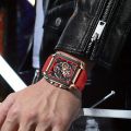 CRRJU Sports Men's Watch, Multifunctional Chronograph Waterproof Square Wristwatch. 