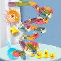 Baby Bath Toys Water Slide Marble Race Run Track with Suction Cup DIY Roller Ball Bearing Assembling Bathroom Bathtub Gifts Vnce Lncei.
