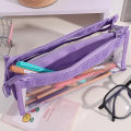 Simple Transparent Mesh Pencil Bag Student Gift Cute School Supplies Pen Case.