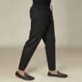 Cotton Narrow Fit Stitch Pajama Pants For Men- Black. 