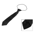 3X Solid Black Polyester Elastic Slim Necktie Neck Tie for Child.