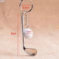 Metal Golf Club ball keychain for Car bike motor cycle Key Chain Key Ring Holder Pendants Gift.