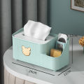 Cartoon Storage Tissue Cute Gold Plated Divided Little Bear Multi functional Living Room Restaurant Drawing Paper Box. 