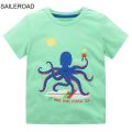 SAILEROAD Summer T Shirt Cotton Short Sleeve Cartoon Vehicles Excavator T-shirts Kids Tee Girl Tops Boys Children Clothes.