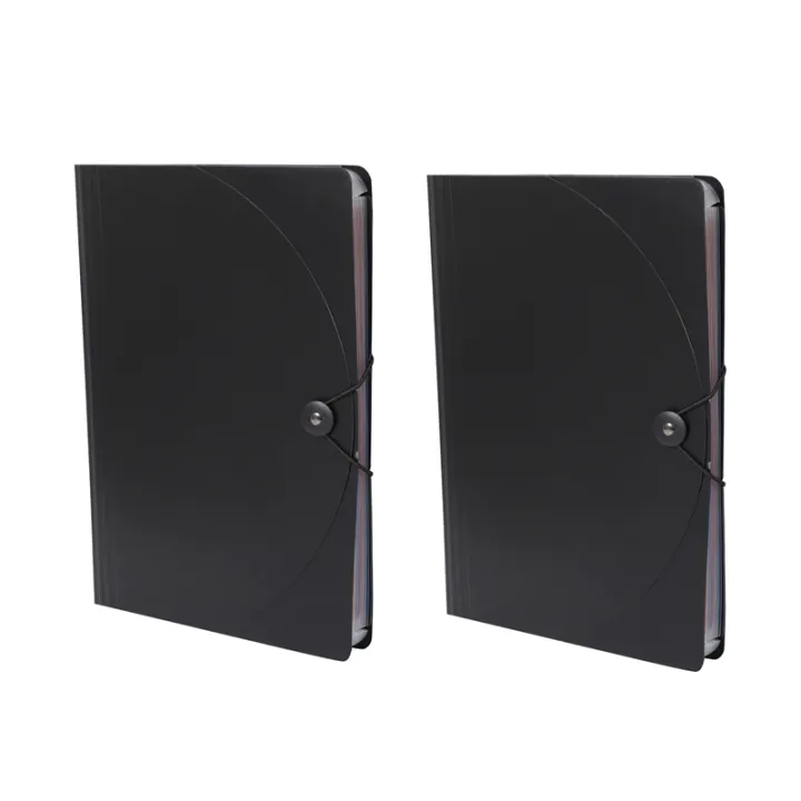 2X%20Expanding%20File%20Folder%20A4%20Letter%20Size%20Portable%20Document%20Holder%20with%2012%20Pockets%20Black%20Filing%20Folders%20Desk%20Storage%20-%20Image%202