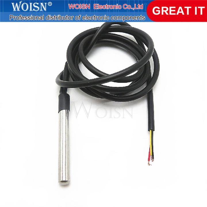 5pcs Stainless steel package Waterproof DS18B20 temperature probe Temperature sensor 18B20 (1 meter long)
