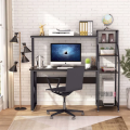 48-Inch Computer Desk with Reversible Corner Rack, Gaming Desk with Display & Printer Storage Shelves, Office Desk with Corner Bookshelf. 