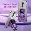 lthmy for Redmi 9 case electroplating colorful luxury soft glitter TPU cell phone back cover phone case astronaut kickstand.